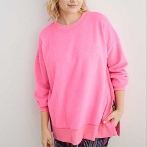 Aerie Oversized Desert Tunic Sweatshirt Hot Pink